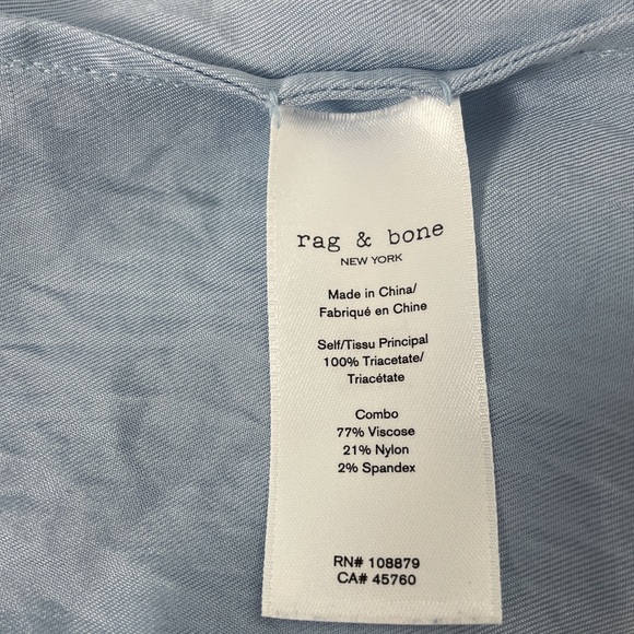 Rag & Bone Women’s Aiden Button Tee Top Short Sleeve Size Medium Powder Blue EUC - Picture 10 of 13